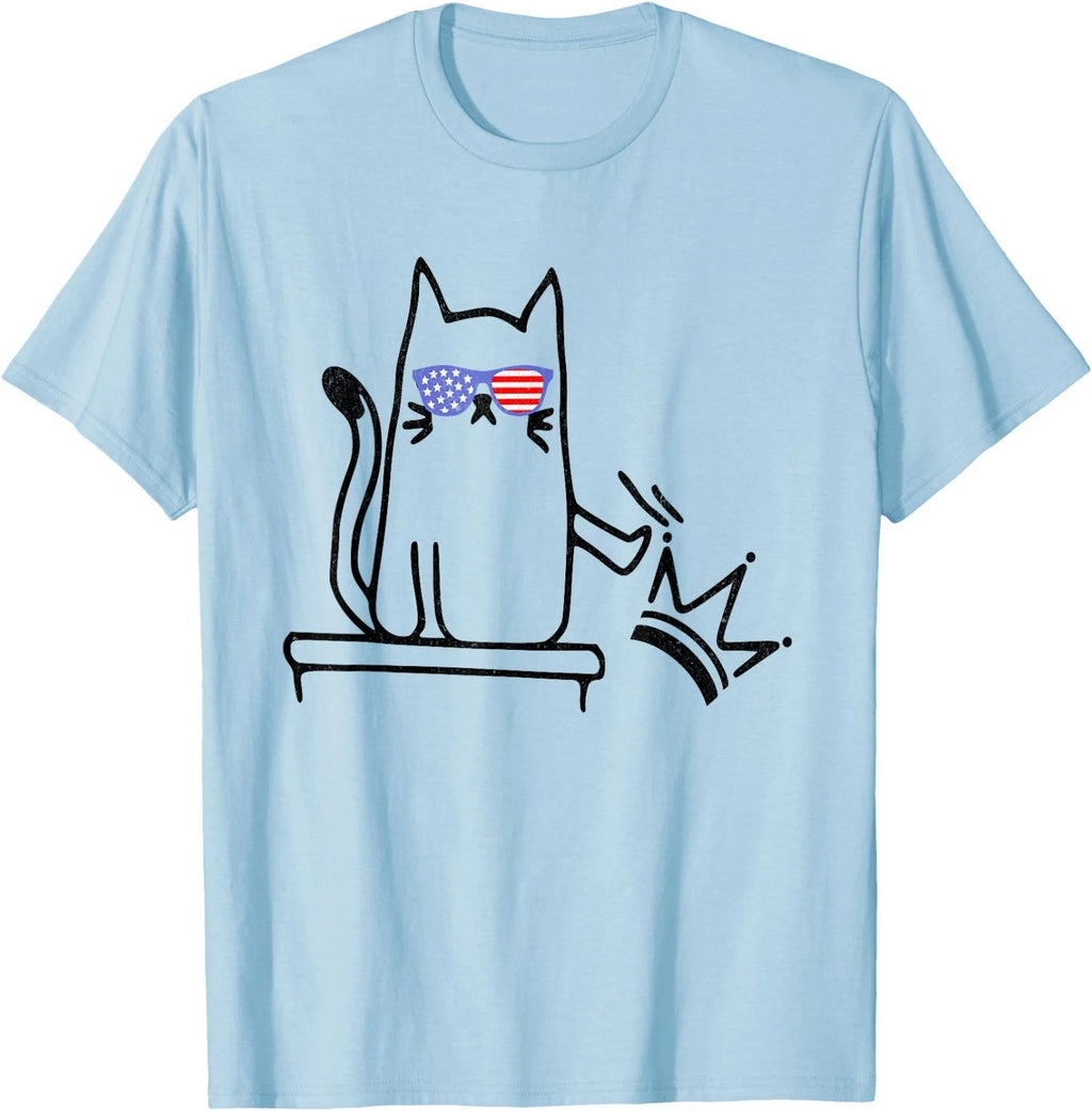 Cat No Kings in America Funny Political Cat Lady T-Shirt