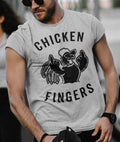 Mens Chicken Fingers T Shirt Funny  Middle Finger Sarcastic Rude Offensive Shirt