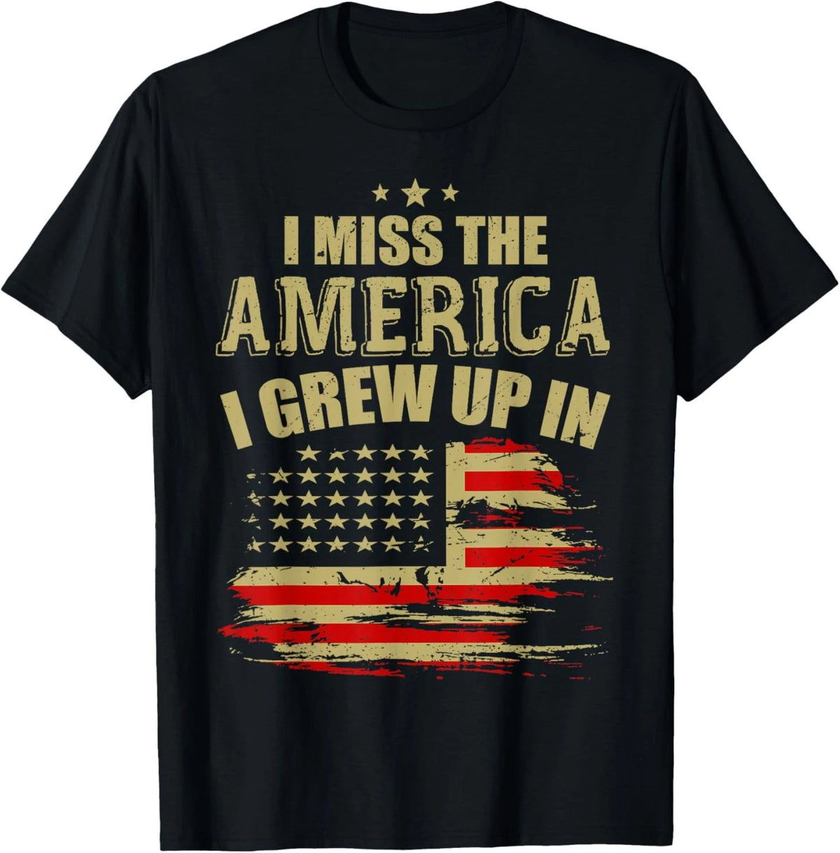 I Miss The America I Grew Up In American USA Flag T-Shirt