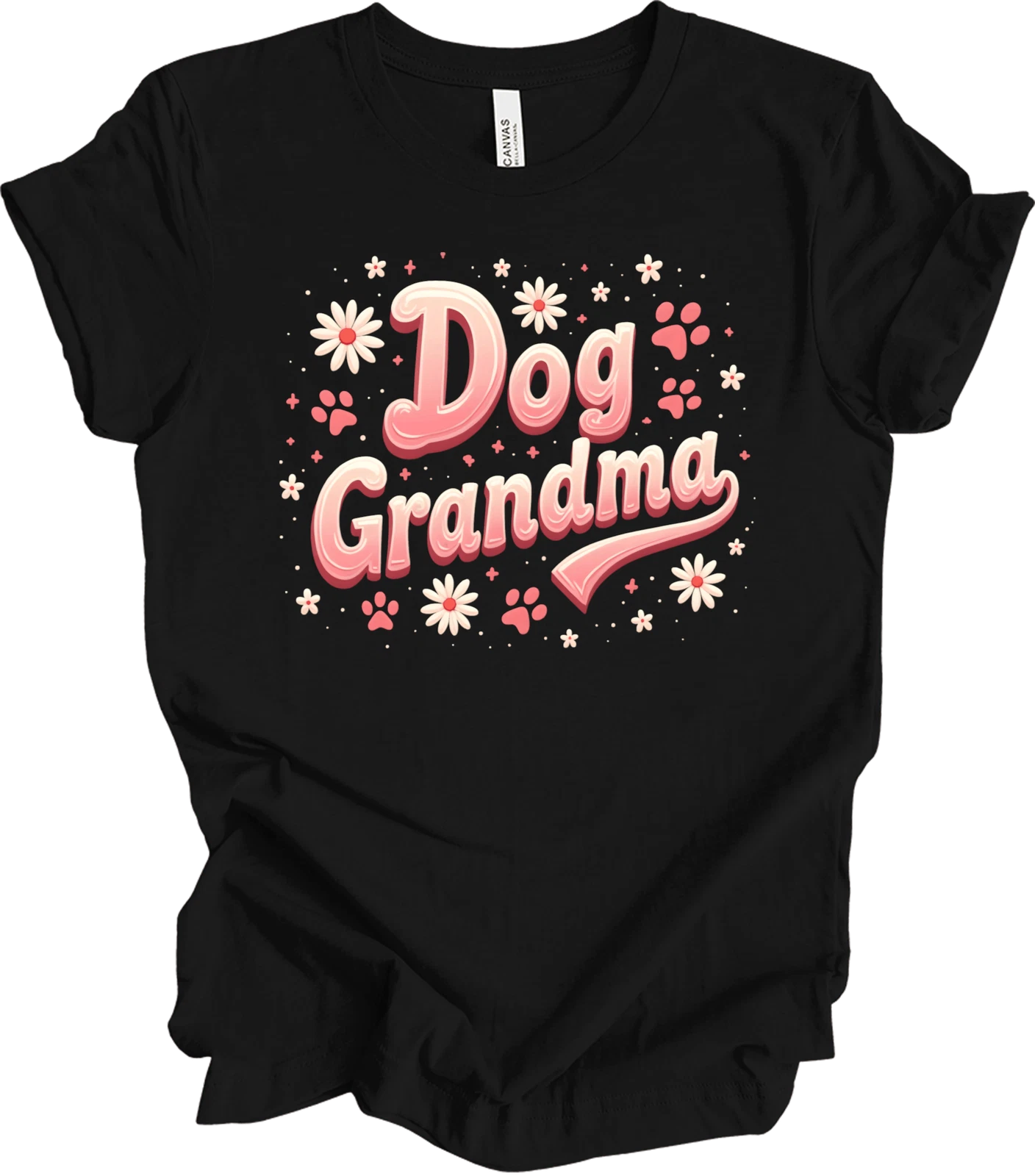 Best Dog Grandma Ever Shirt - Funny Dog Lover Gift for Women, Paw Print T-shirt