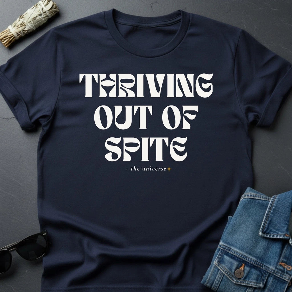 "Thriving Out of Spite" Graphic T-Shirt - Faded White