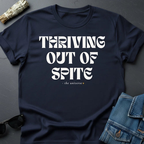 "Thriving Out of Spite" Graphic T-Shirt - Faded White