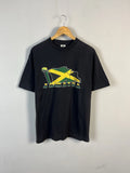 Jamaica Vintage Y2K Big Logo Men's Black Tee Shirt Made in USA Size M