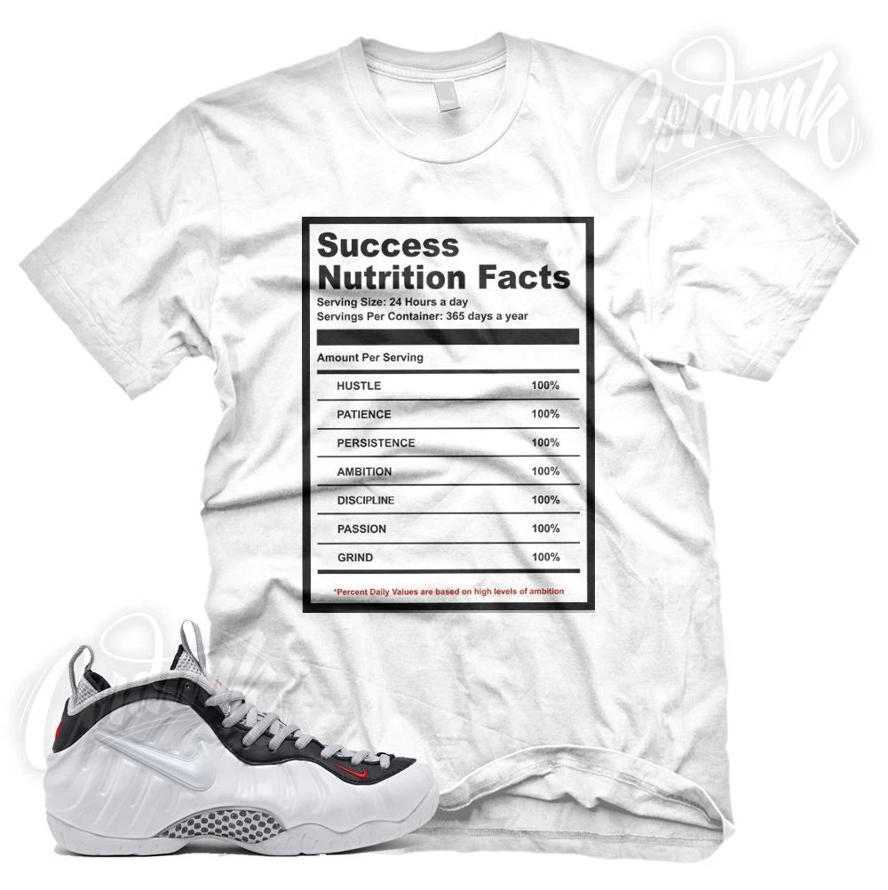 "SUCCESS FACTS" Sneaker T Shirt for N Foamposite Pro White Black Red Pearl