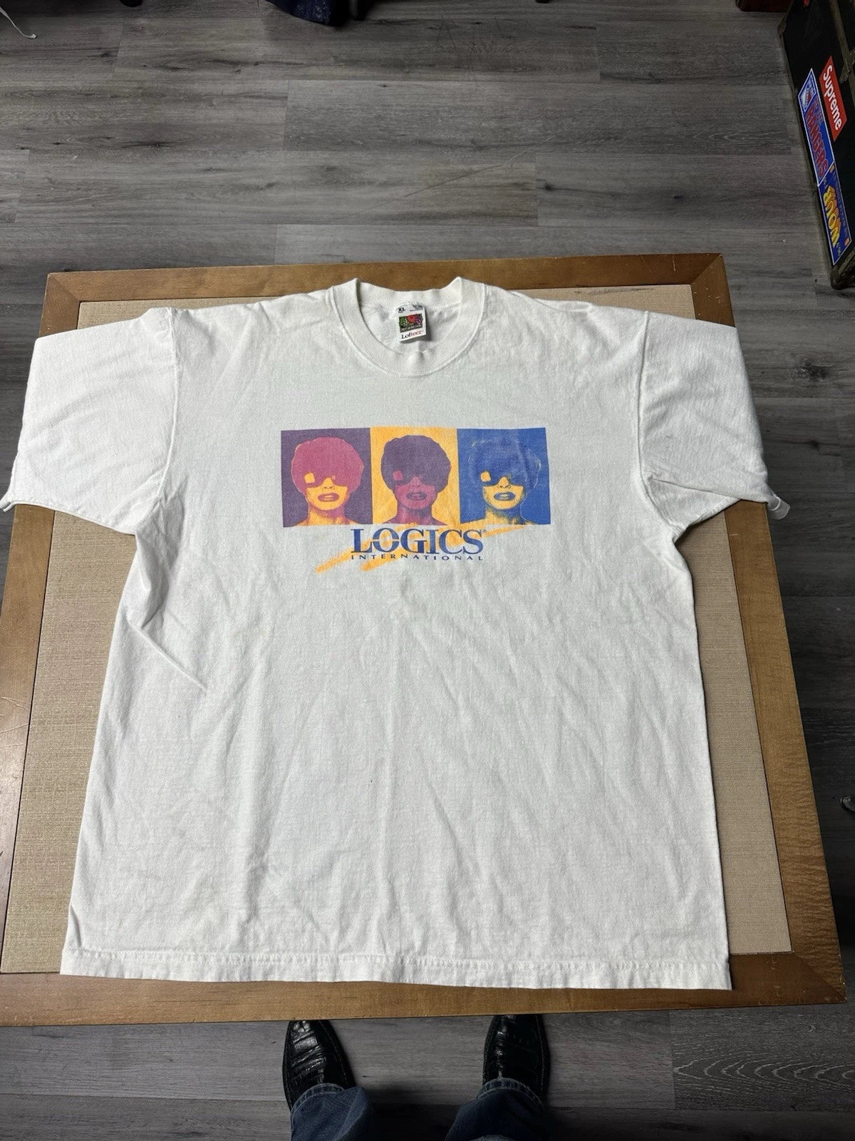 Vintage 90s Andy Warhol Pop Art Style Logics International T Shirt Size XL