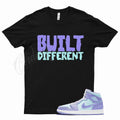 Black BUILT T Shirt for Air J1 1 Mid Purple Pulse Aqua Lavender Arctic