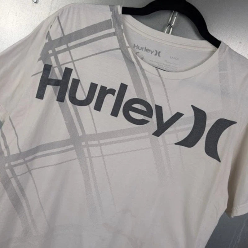 Hurley Vintage Y2K Distressed Surf Skate Grunge Mall AOP Graphic T-Shirt Large