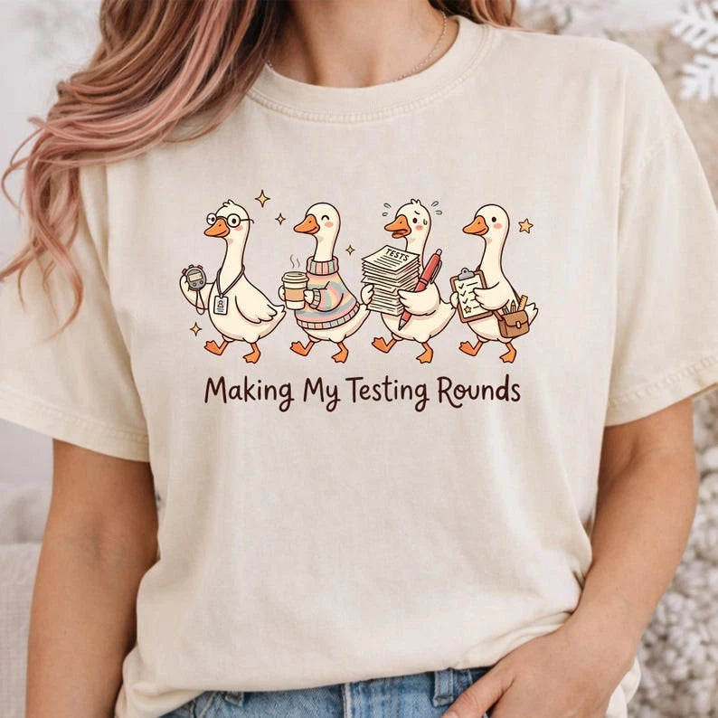 Funny Teacher State Testing Goose Shirt
