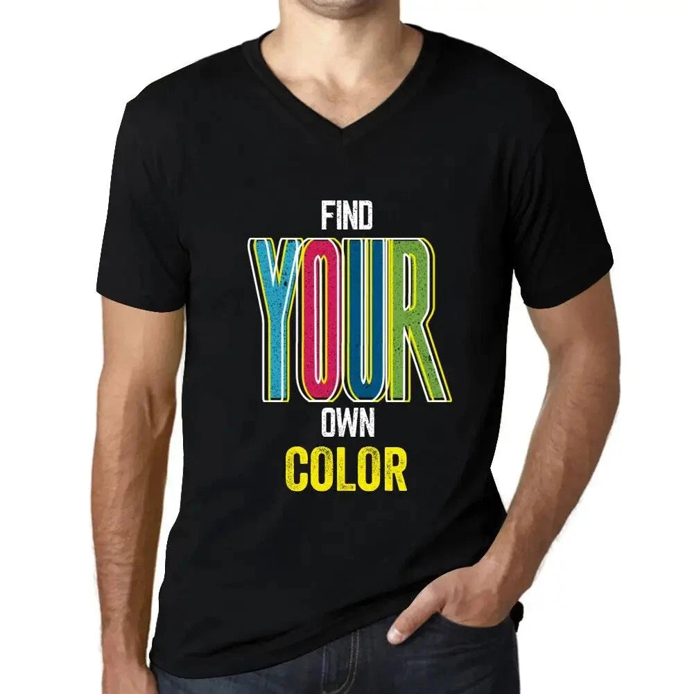 Men's Graphic T-Shirt V Neck Find Your Own Color Eco-Friendly Limited Edition