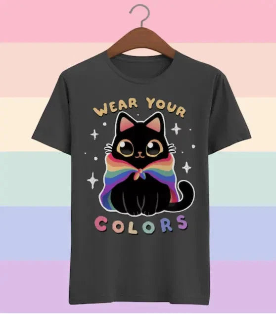 Pride Cat Shirt LGBT Rainbow Kawaii Graphic Tee