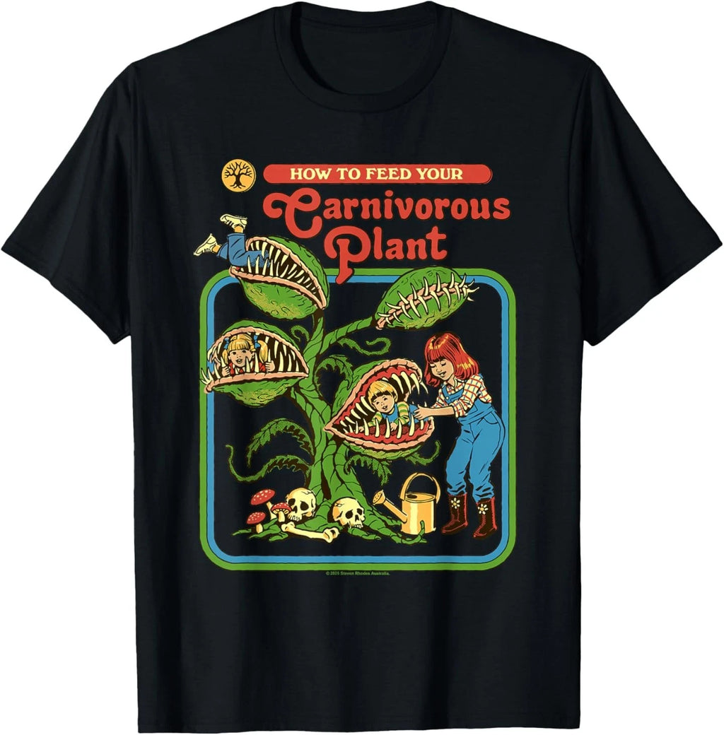 Carnivorous Plant Sci Fi Retro Vintage Funny Adult Humor T-Shirt