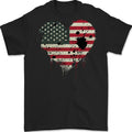 Love USA Flag Independence Day American Mens T-Shirt 100% Cotton