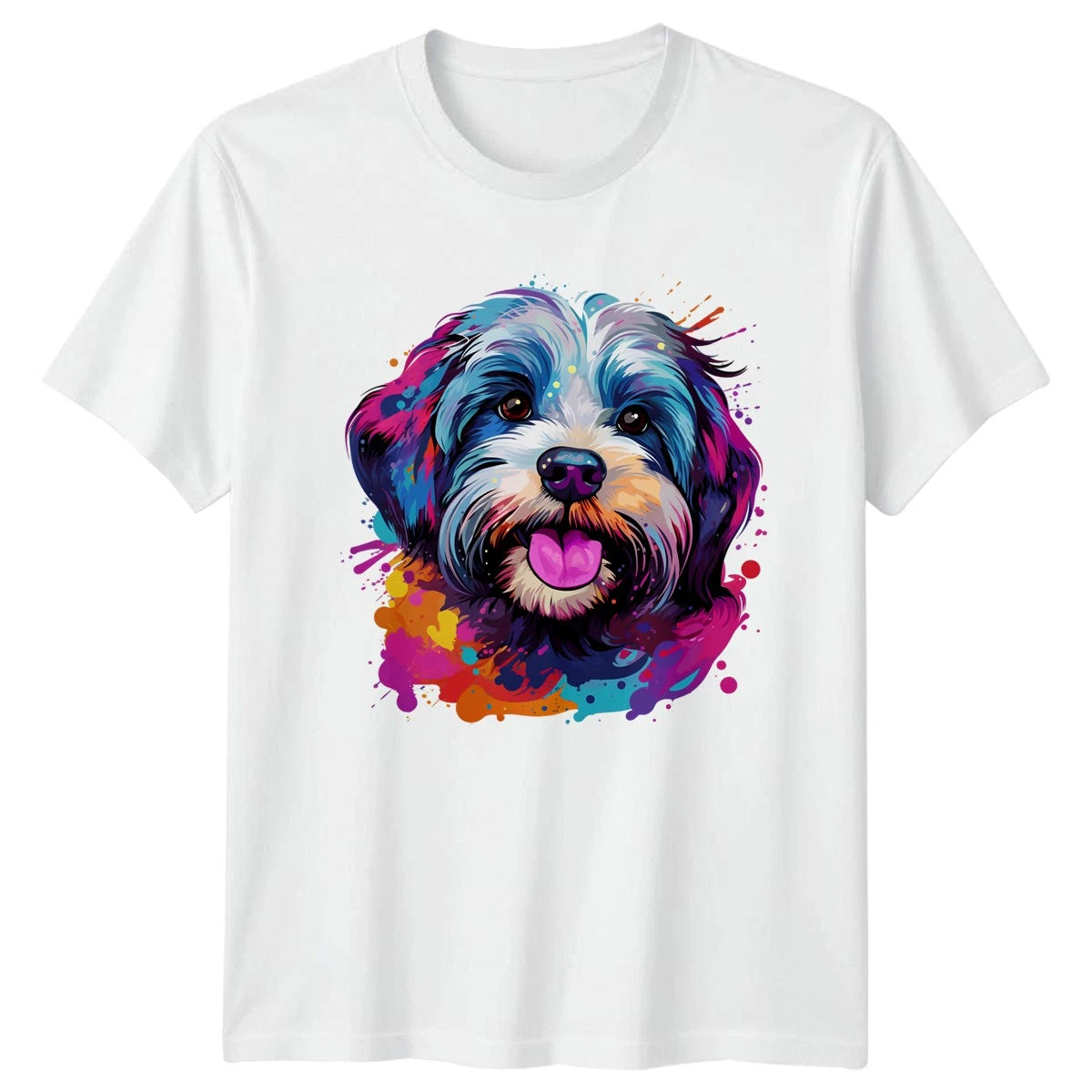 Colorful Dog Face T-Shirt Pet Portrait Dogs Gift For Him And Her