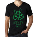 Men's Graphic T-Shirt V Neck Hardcore Joystick Gamer Since 2037 Eco-Friendly