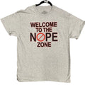 Gildan Welcome to the Nope Zone Graphic T-Shirt Mens L Heather Gray Funny Humor