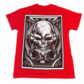 Vintage Y2K Skull T Shirt Adult Size Small Red Cyberpunk Grunge Graphic Tee