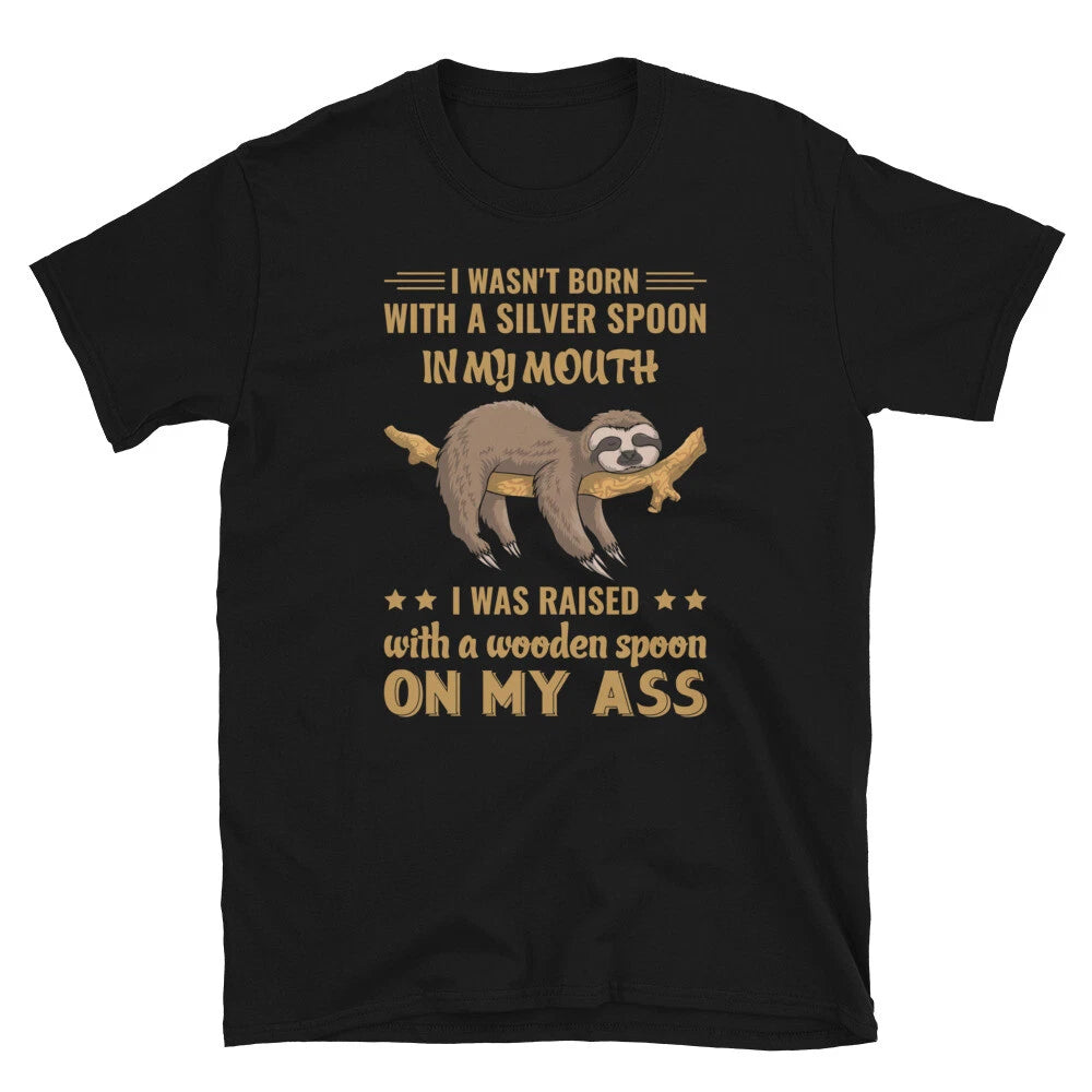 Silver Spoon Funny Novelty Sloth Classic Everyday Sarcastic Gift T-Shirt