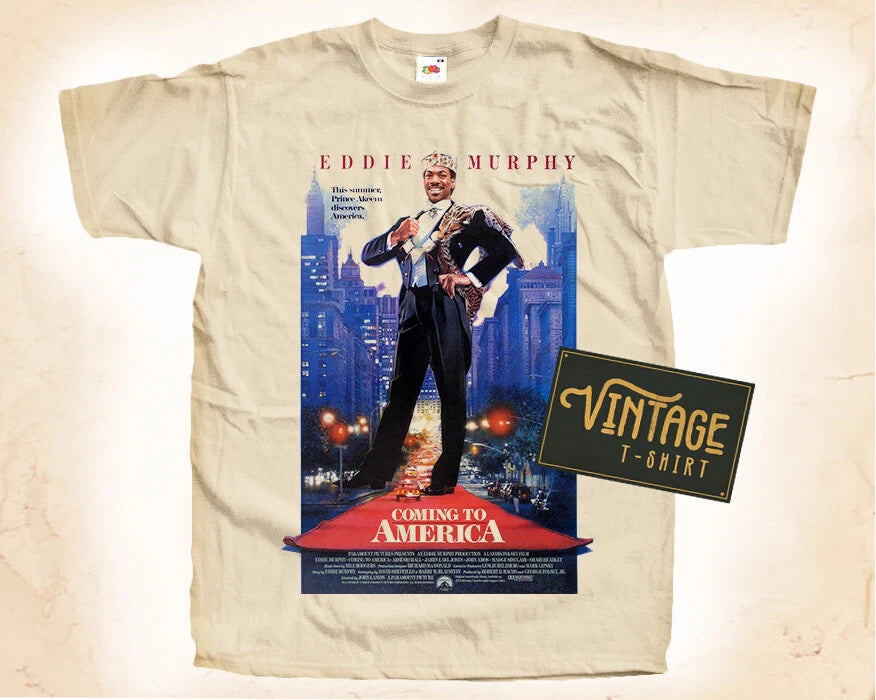 Coming to America V1 T SHIRT Tee Movie Poster Vintage Natural sizes S to 5XL