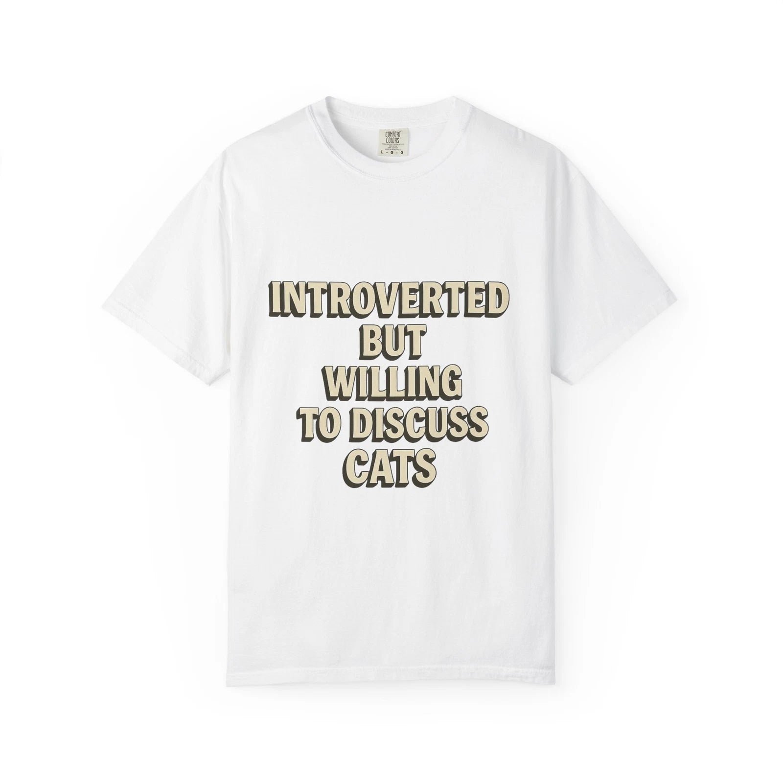 Introverted but Willing to Discuss Cats Funny Cat Lover Text Design