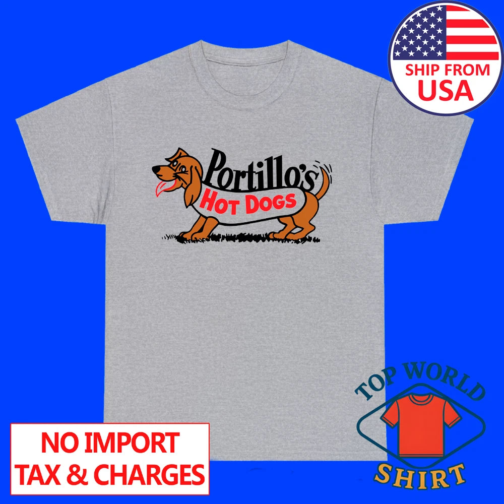 Portillo's Hot Dog Restaurant Men's Grey Size S to 3XL