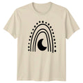 Boho Rainbow Moon Design T-Shirt Boho Chic Celestial Aesthetic Birthday Gift