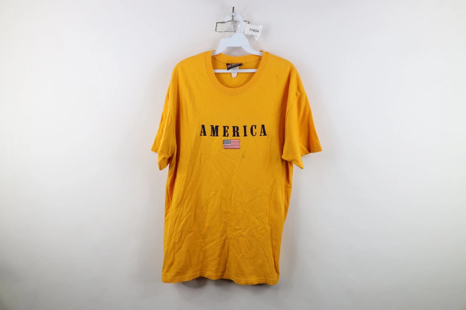 Vtg 90s Y2K Streetwear Mens Large Distressed Spell Out America USA Flag T-Shirt