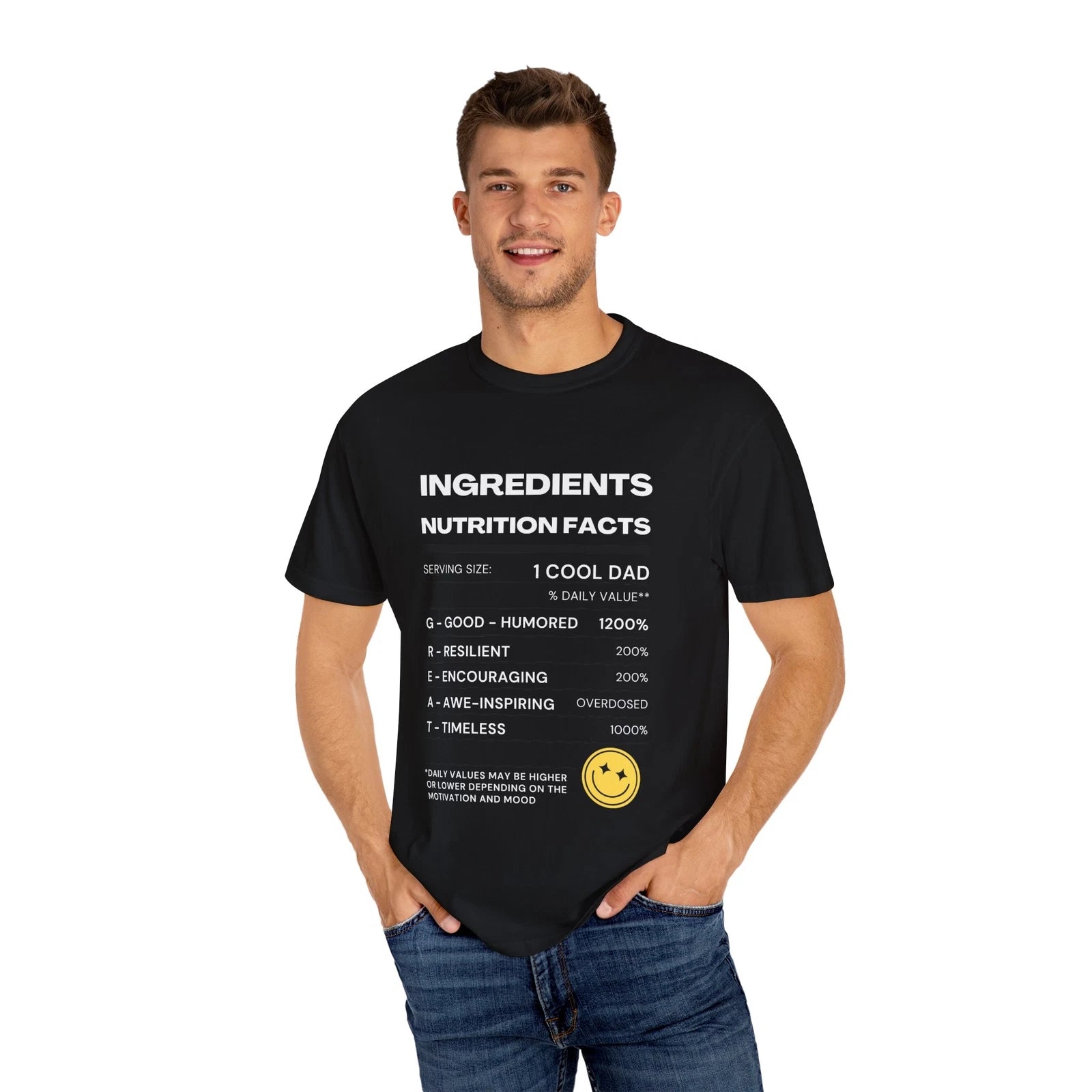 Dad Ingredients Shirt – Funny Cool Father Tee for Dad Jokes, Gifts & Laughs