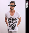 Pistol Boutique Men's Fitted White Deep V Neck T-Shirt S-2XL