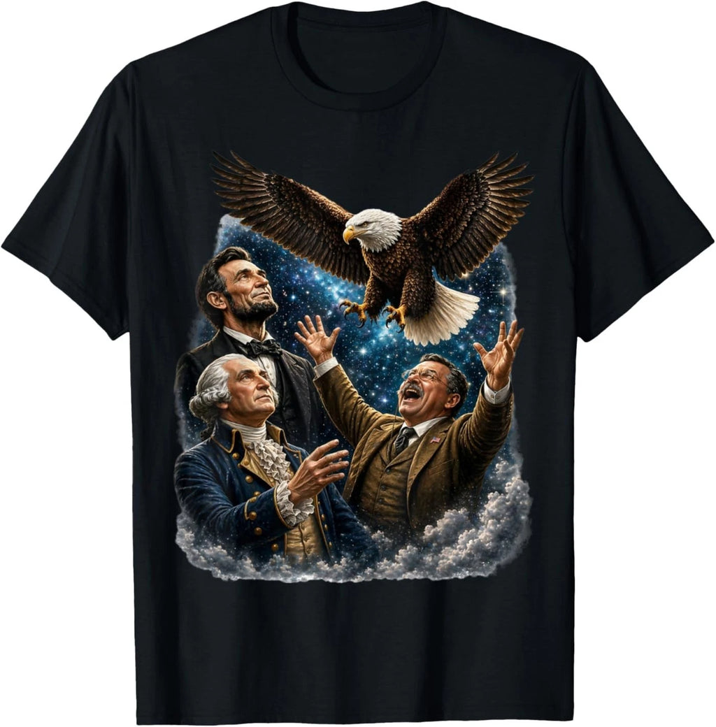 Funny Patriotic Presidents Bald Eagle Shirt USA Novelty Tee T-Shirt
