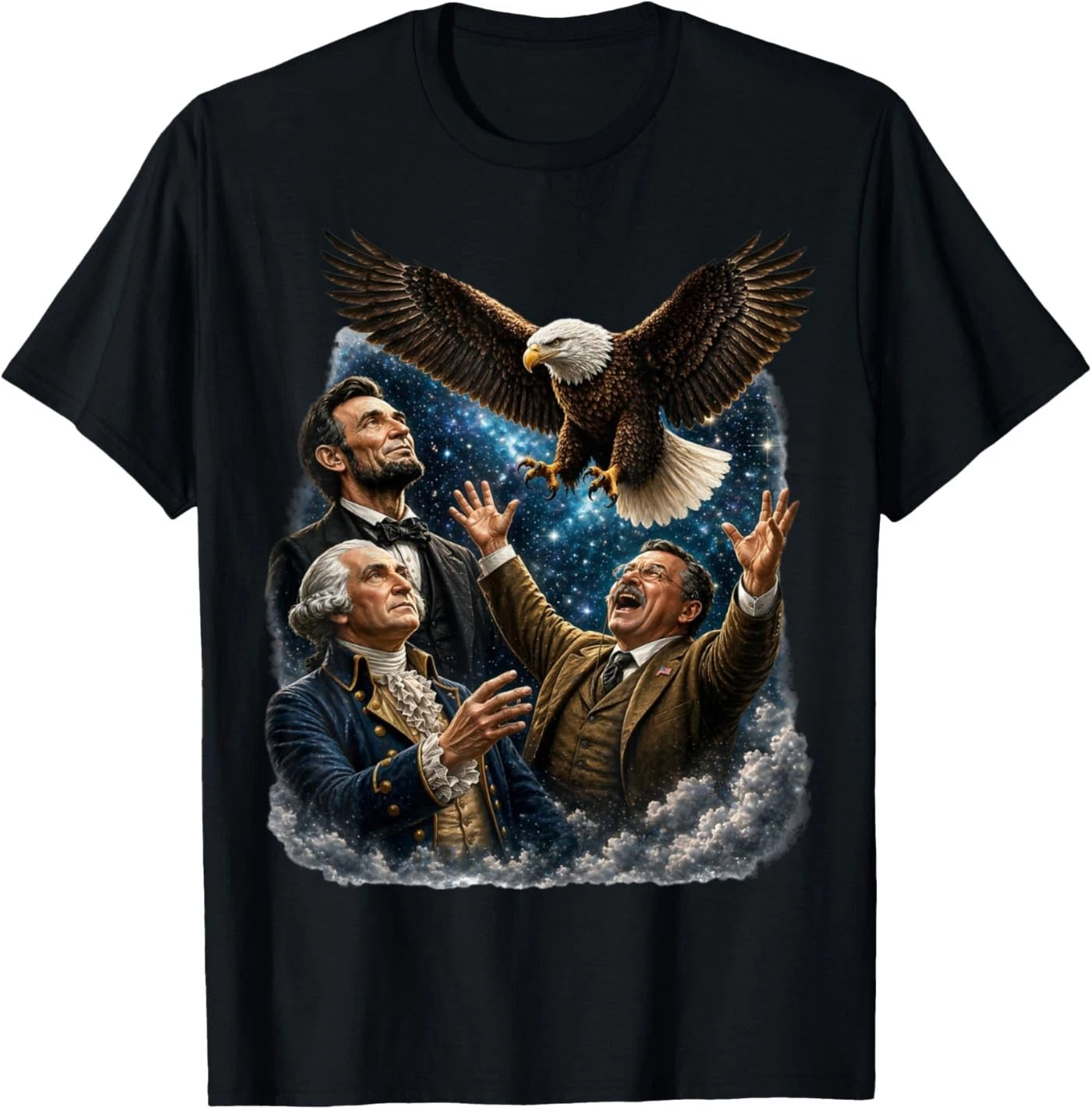 Funny Patriotic Presidents Bald Eagle Shirt USA Novelty Tee T-Shirt
