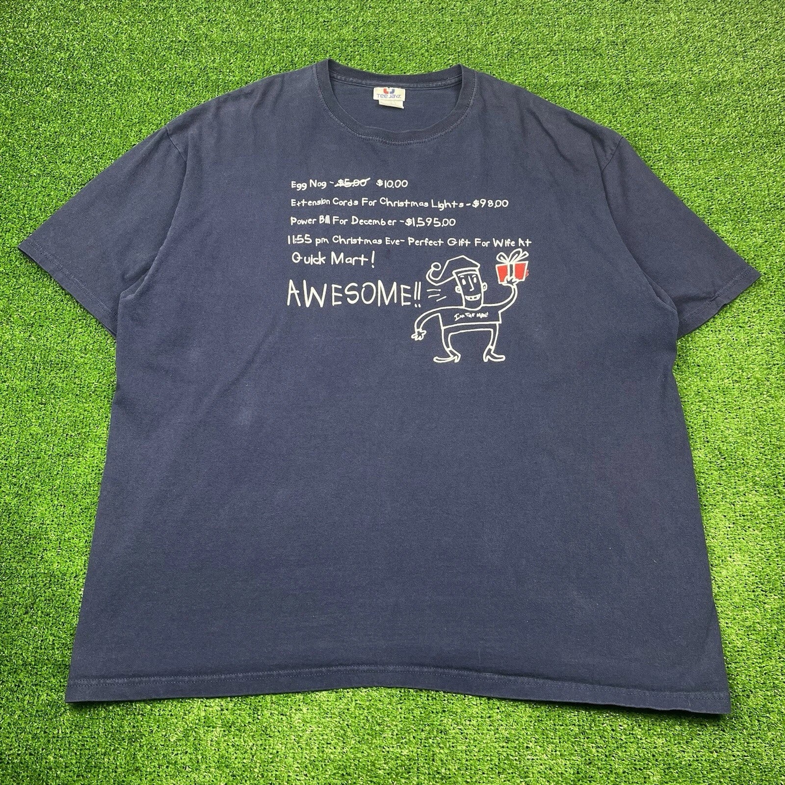 Vintage 90s Christmas List Dad Joke Xmas Humor Tee Funny Shirt Men’s XXL - READ