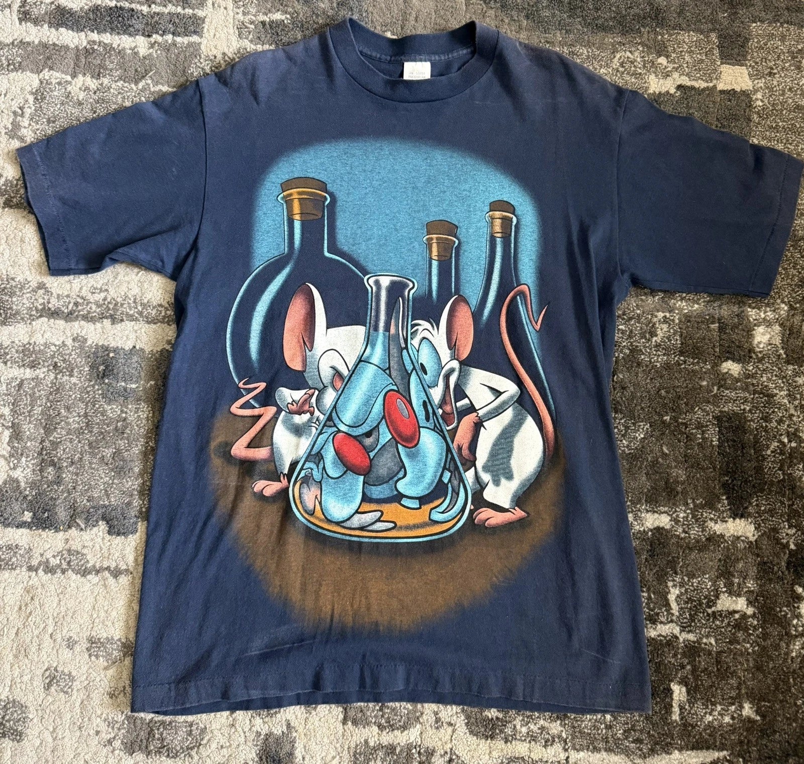 Vintage 1995 ~ Pinky and The Brain ~ "L" T SHIRT ~ Animaniacs ~ USA made (Large)