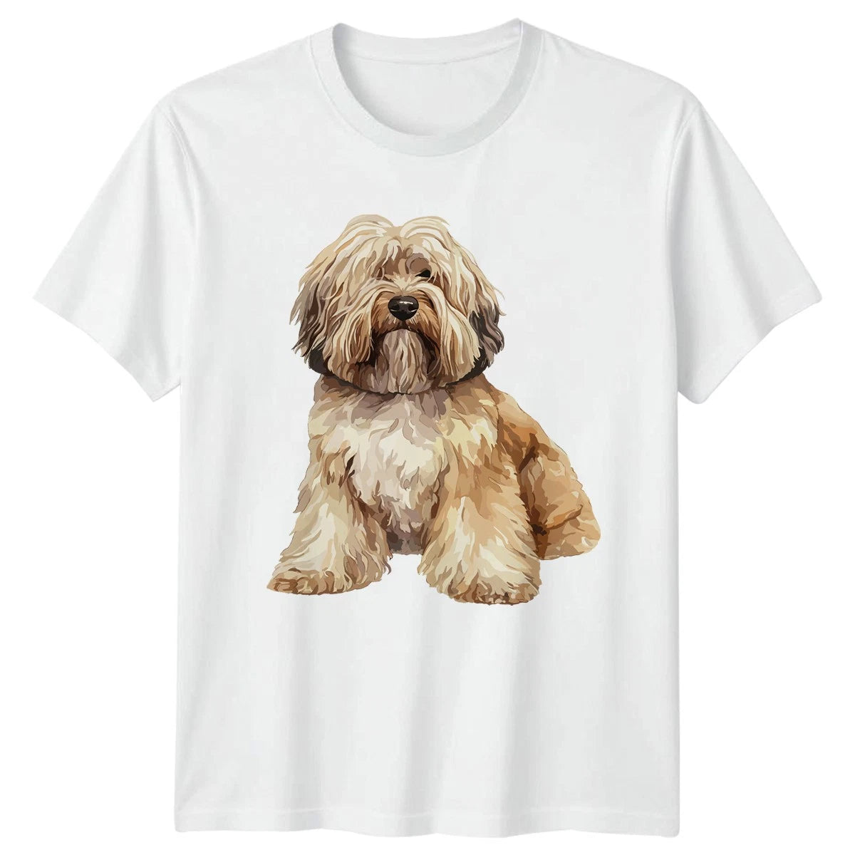 Shaggy Dog Portrait T-Shirt Pet Lover Gift For Him And Her
