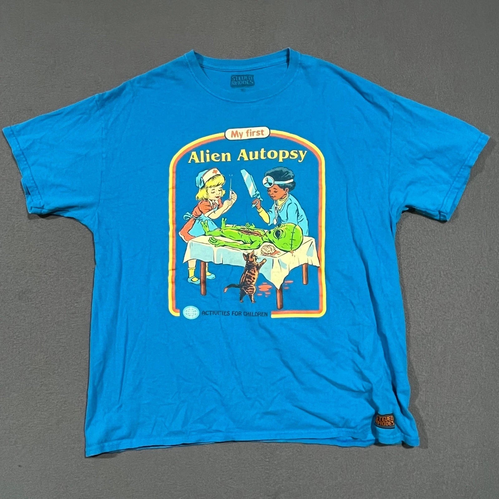Steven Rhodes My First Alien Autopsy T-Shirt XL Mens Graphic Tee
