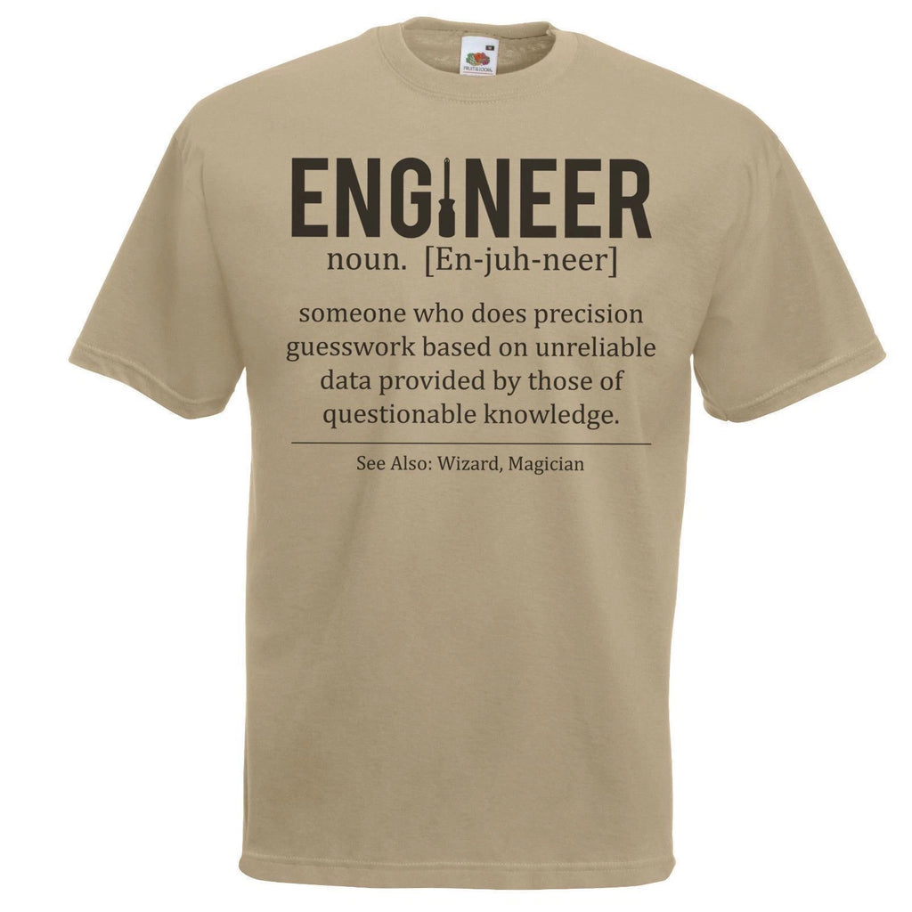Mens Engineer Defined Profession Funny Student Occupation Unisex Khaki T-Shirt