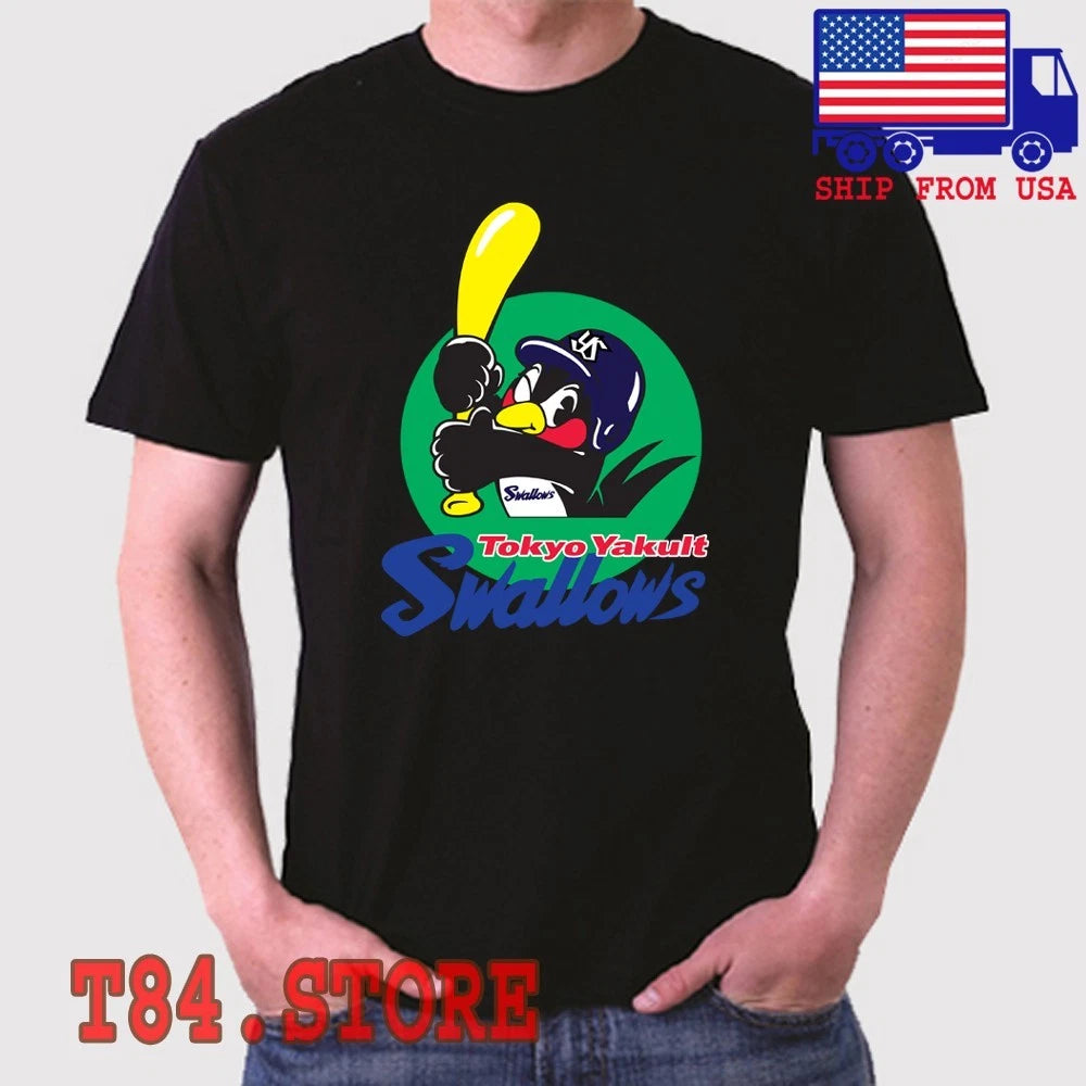 Tokyo Yakult Swallows Men's Black Size S to 5XL