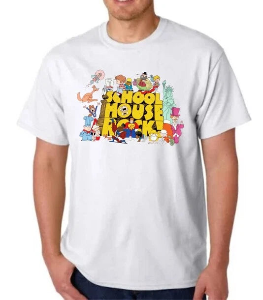 SCHOOLHOUSE ROCK T-SHIRT CARTOON HANNA BARBERA EXCLUSIVE DESIGN SCHOOL