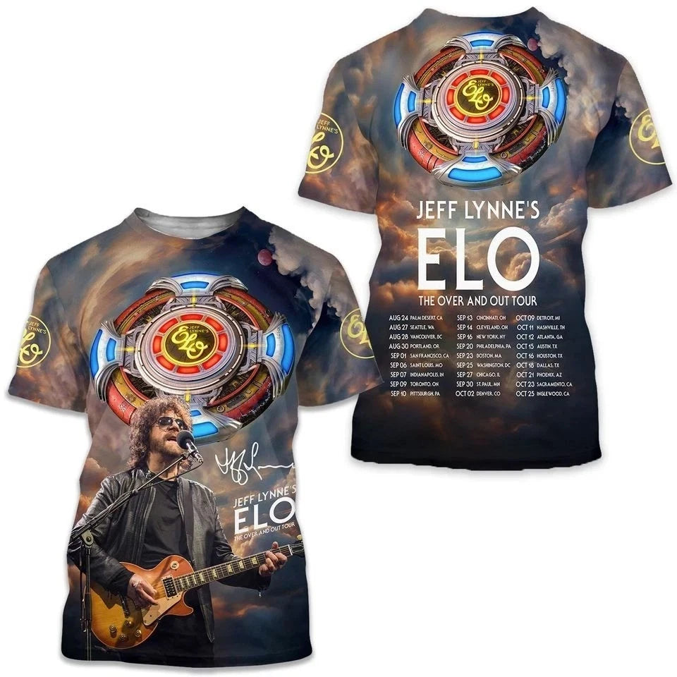 Jeff Lynne ELO The Over and Out Tour Shirt Cool 3D T-shirt MR671