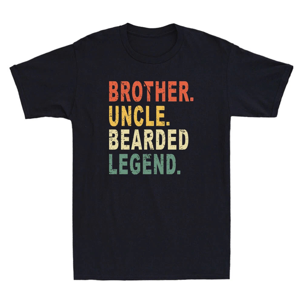 Bearded Brother Uncle Beard Legend Funny Quote Joke Vintage Retro Men's T-Shirt