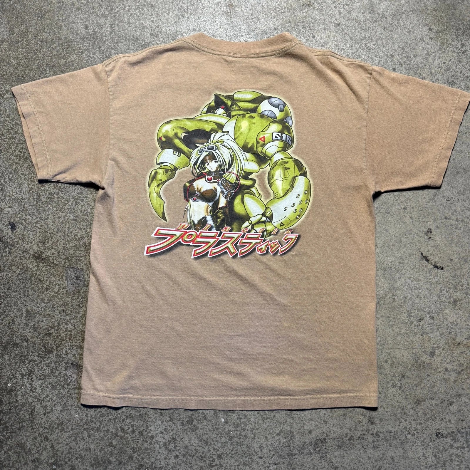 Vintage Y2K Plastik 616 Anime Mecha Graphic T Shirt ODM Size Large