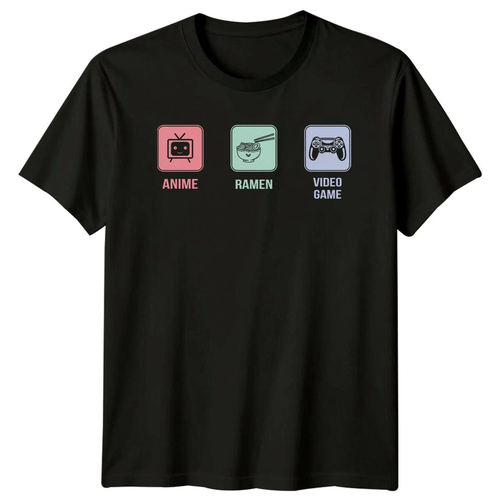 Anime Ramen Video Game T-Shirt, Kawaii Anime Manga Lover Tee