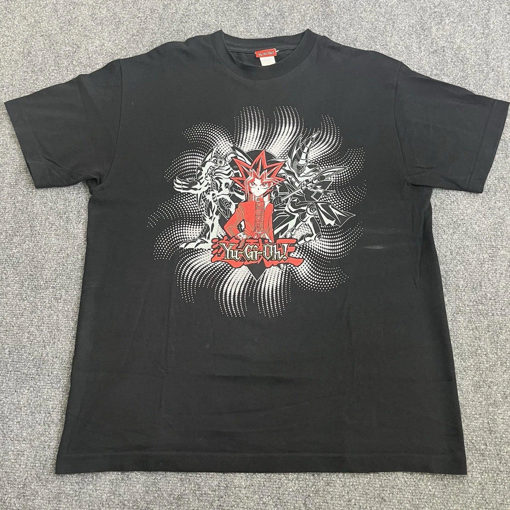 Vintage Y2K Yugioh Trading Card Graphic Tee Shirt Size Mens Large Black Rare