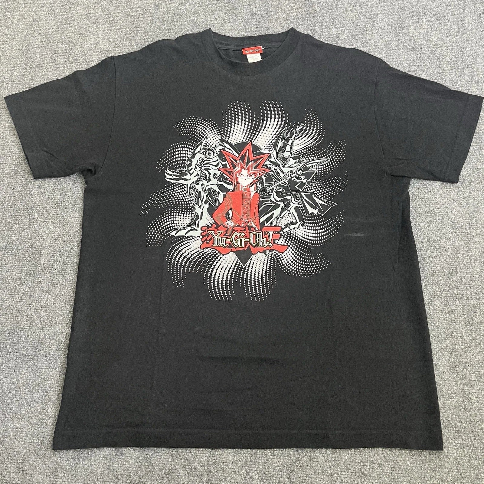 Vintage Y2K Yugioh Trading Card Graphic Tee Shirt Size Mens Large Black Rare