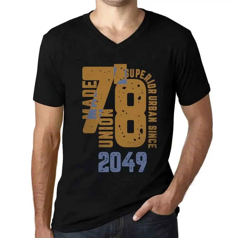 Men's Graphic T-Shirt V Neck Superior Urban Style Since 2049 Eco-Friendly