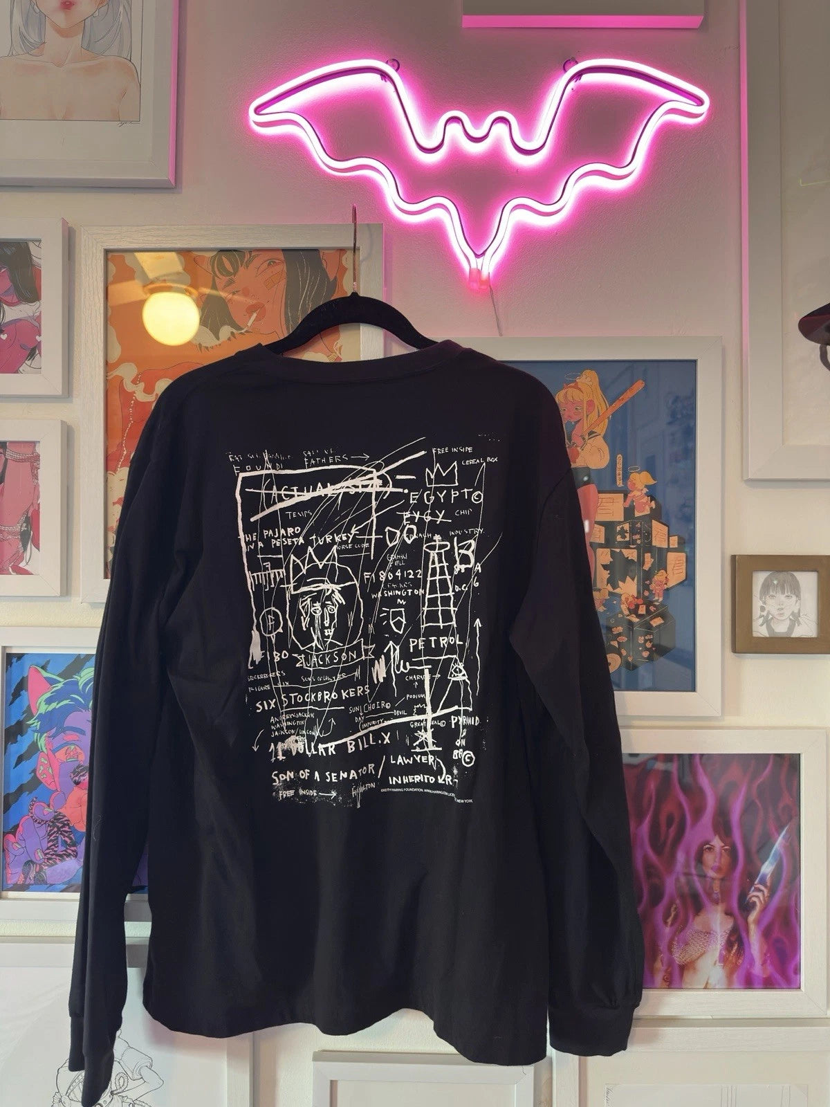 Jean Michel Basquiat Long Sleeve Shirt Gap Pop Art Keith Haring Black M
