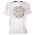 ROBERTO CAVALLI Sport Crystal Basketball Cotton T-Shirt White Gold