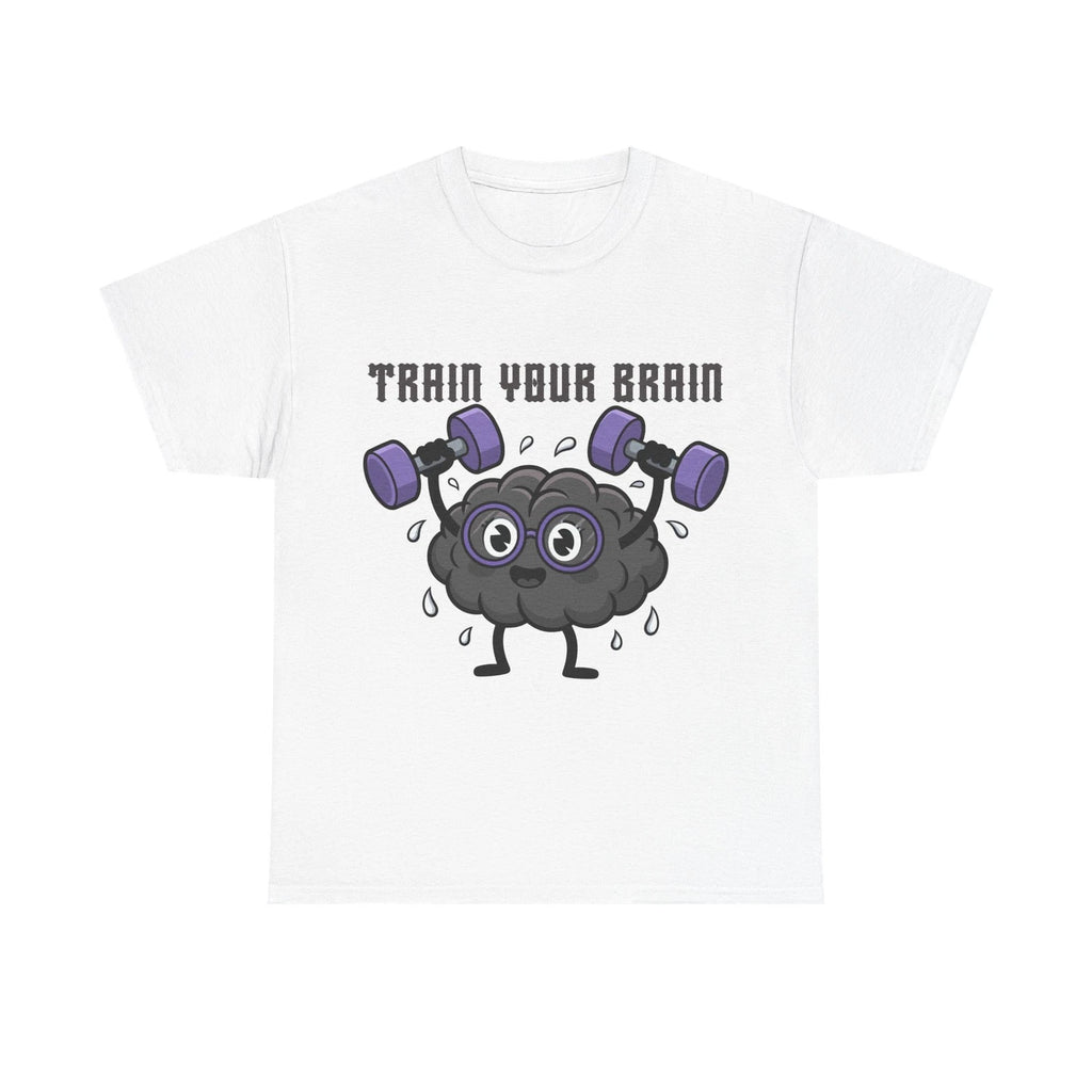 Train Your Brain T-Shirt Funny Gym Nerd Graphic Unisex Workout Tee