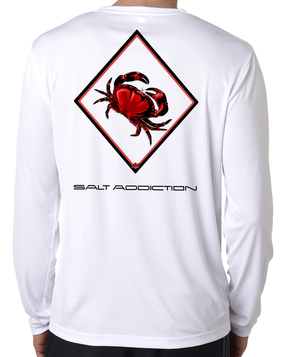 Salt Addiction life microfiber crab crabbing fishing long sleeve t shirt 50+ uv