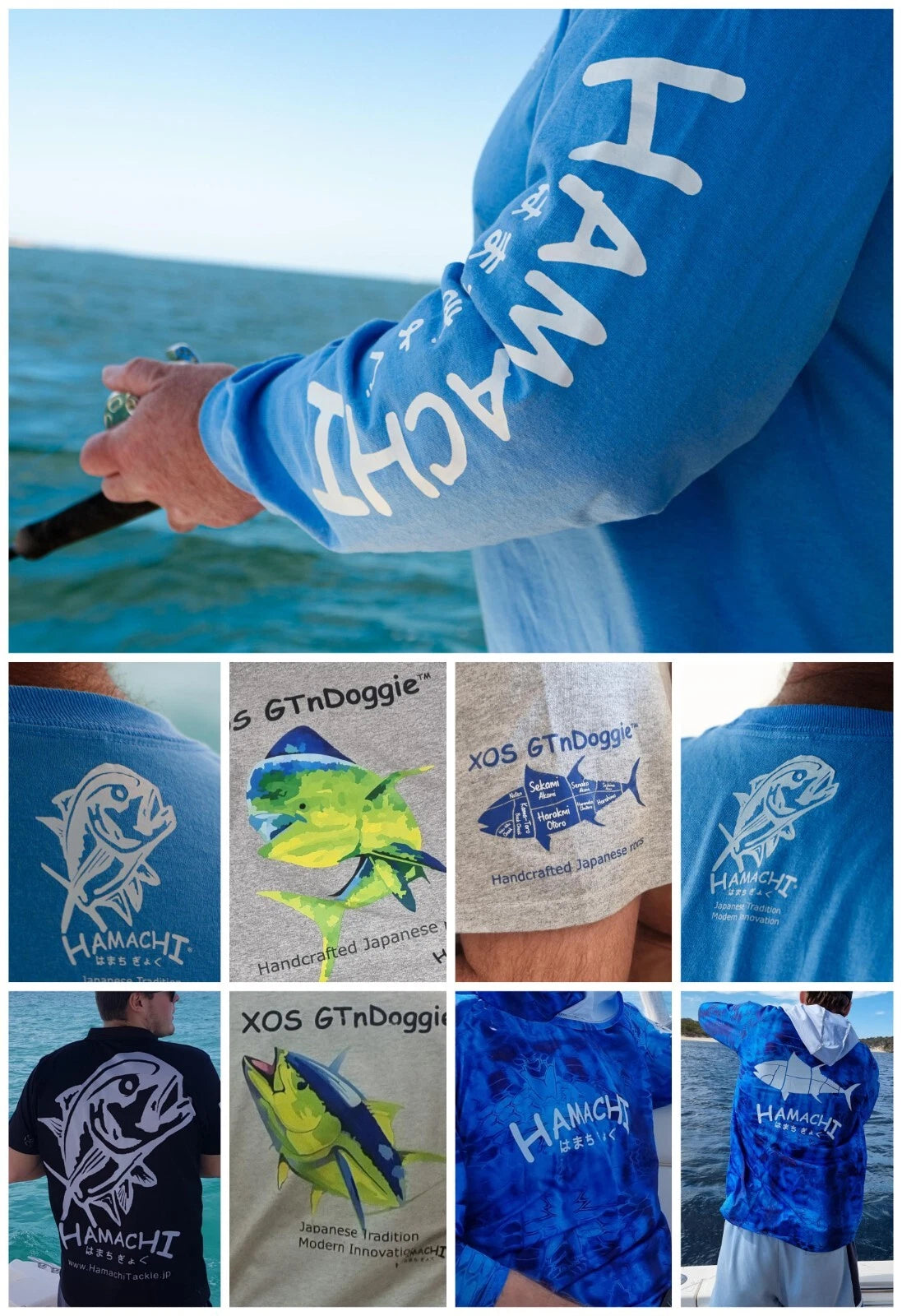Hamachi Tackle Japan T-shirts & quick dry fishing shirts apparel Tee Tshirt sun