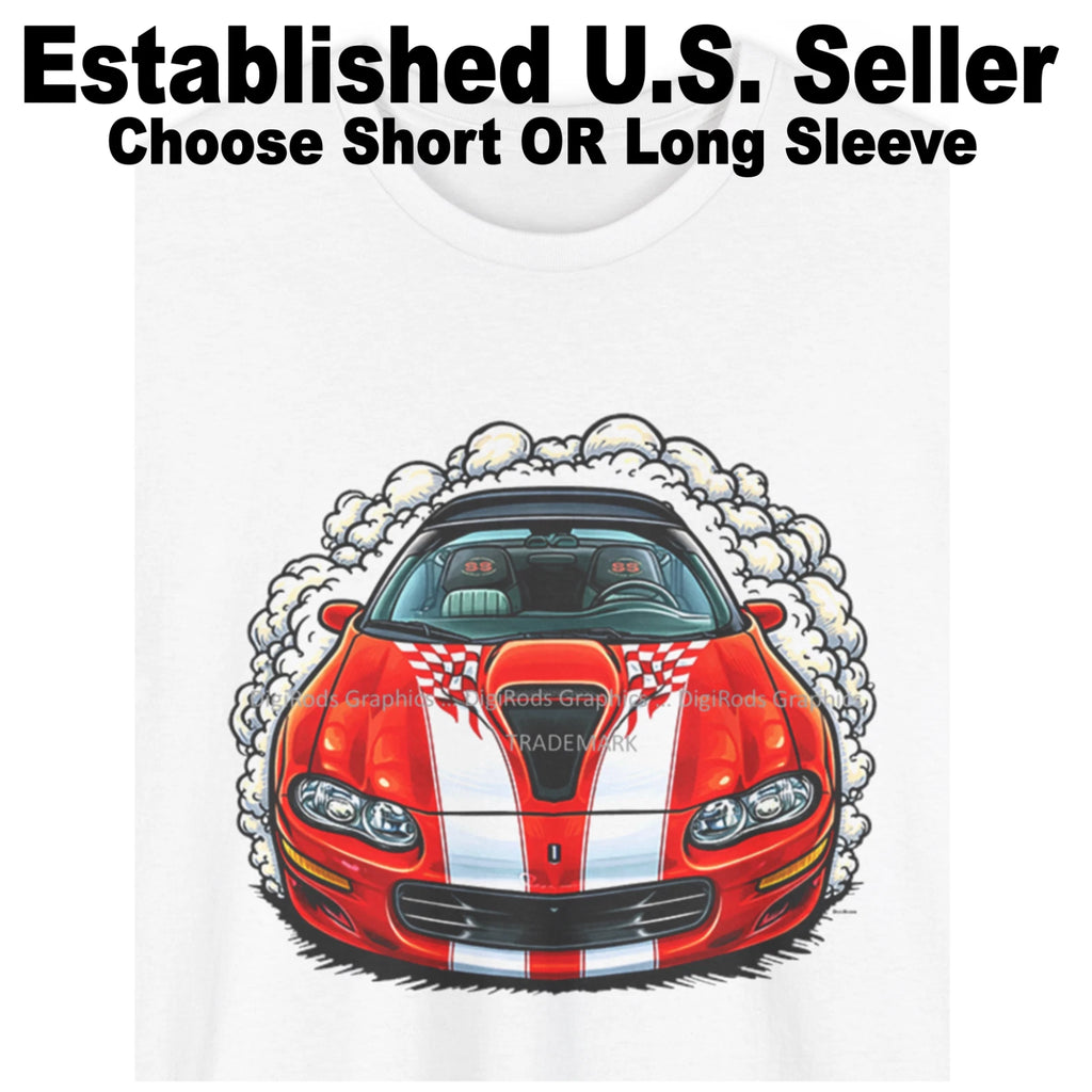 DigiRods Camaro SS Red 35th Anniversary 2002 Model Cartoon Car T Shirt